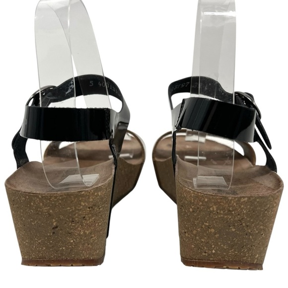 Mephisto Bayton Animal Print 2 Tone Comfort Wedge Leather Sandals Women’s 39 - Picture 7 of 13